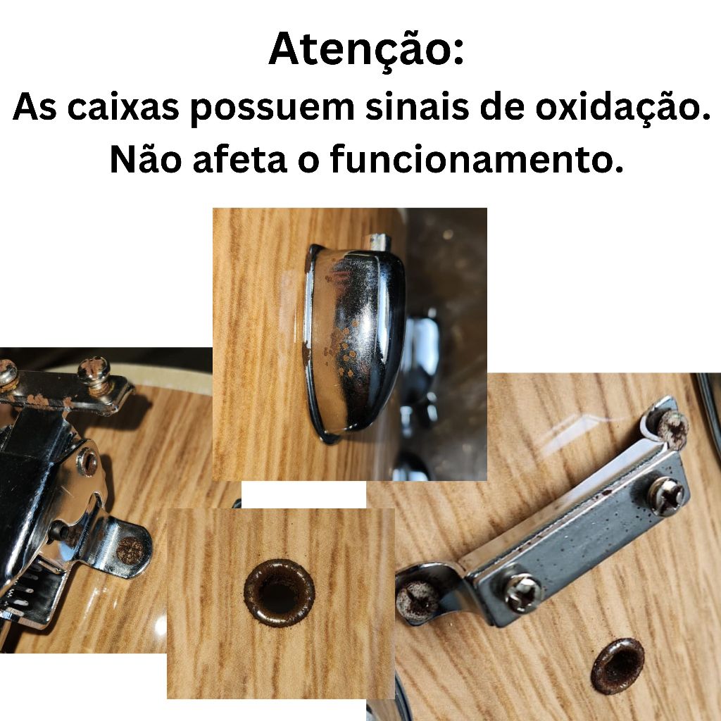 Caixa De Bateria Konig 14 X 8 Madeira Oxidada Recondicionada Usada Completa · foto 2