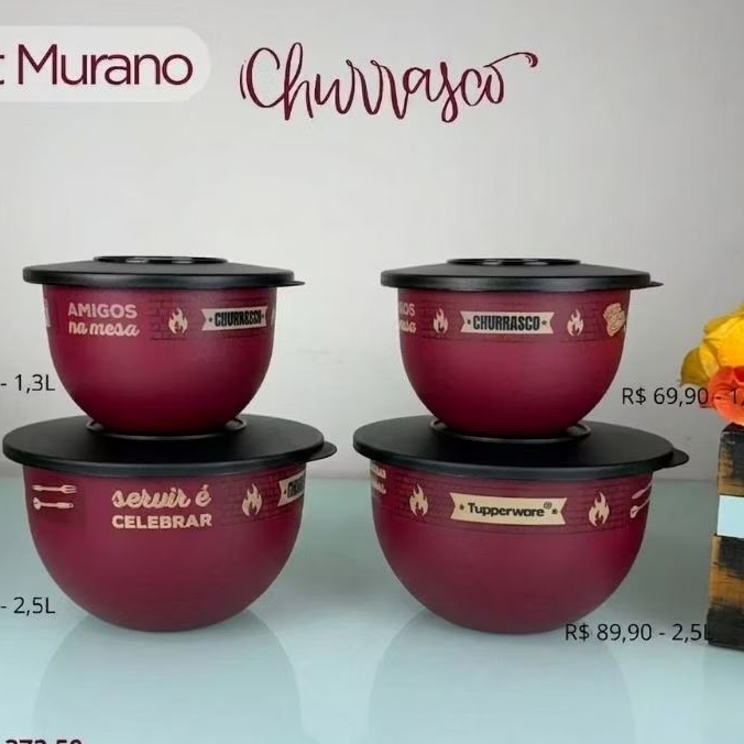 Kit Tigela Murano Tupperware