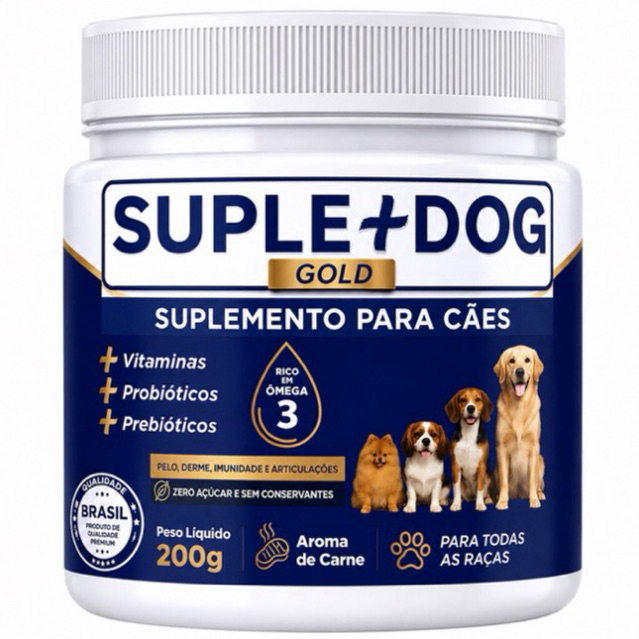 Suplemento Cachorro Probióticos Ômega 3 Pele Pelagem Coceira Queda de Pelos Imunidade Lágrima Ácida