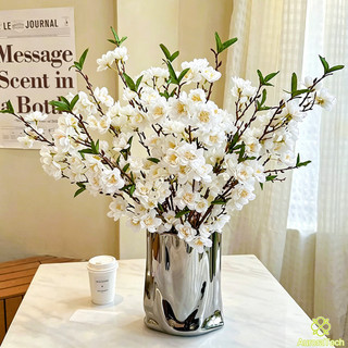 10 Ramos Flor De Pêssego Branca Artificial Decoração Casa Casamento Parede