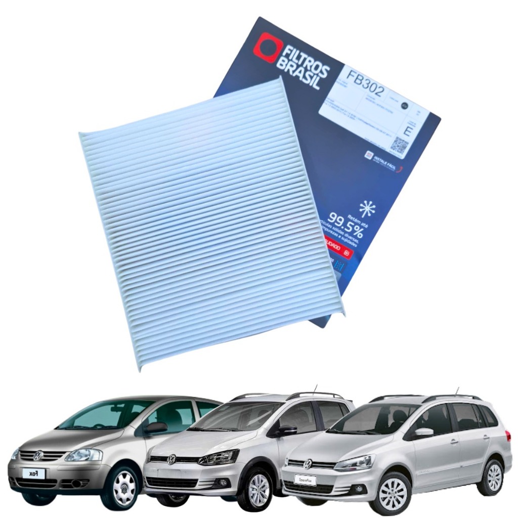Filtro De Cabine Ar Condicionado Filtros Brasil Fox Crossfox Spacefox 2003 à 2018 Elemento Filtrante