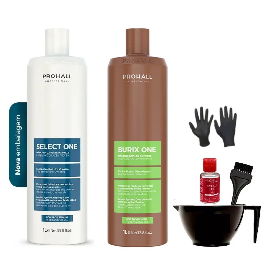 Progressiva Prohall Select One Burix Escova Kit 1 Litro