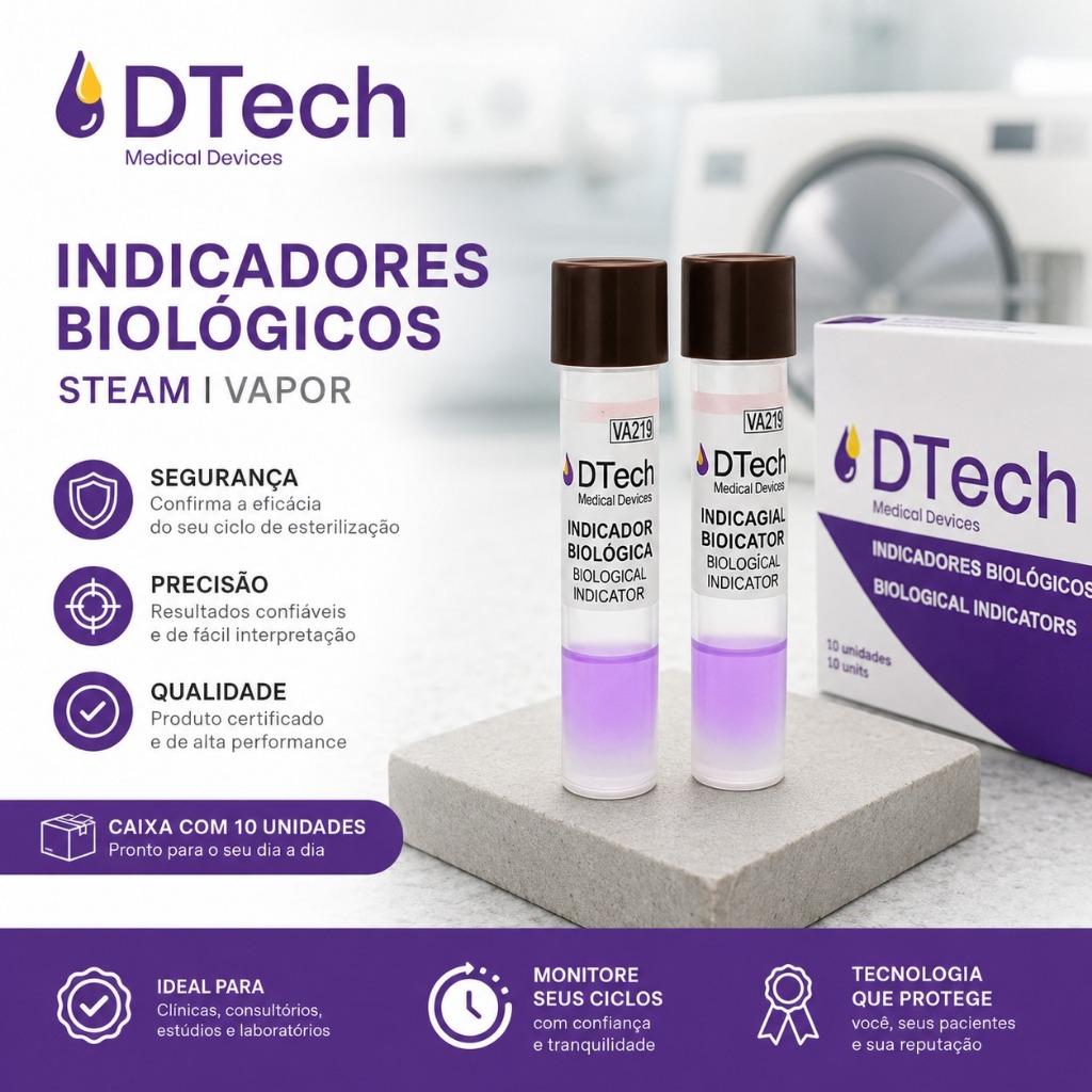 Teste Indicador Biológico a Vapor Autocontido Fácil Uso P/ Autoclave 24 Horas 30 Ampolas — imagem 2 de 2