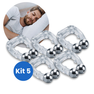 Kit 5 Dispositivos Anti Ronco Clips Dilatador Nasais Magnéticos Melhora Sono Respiração Noites Sono