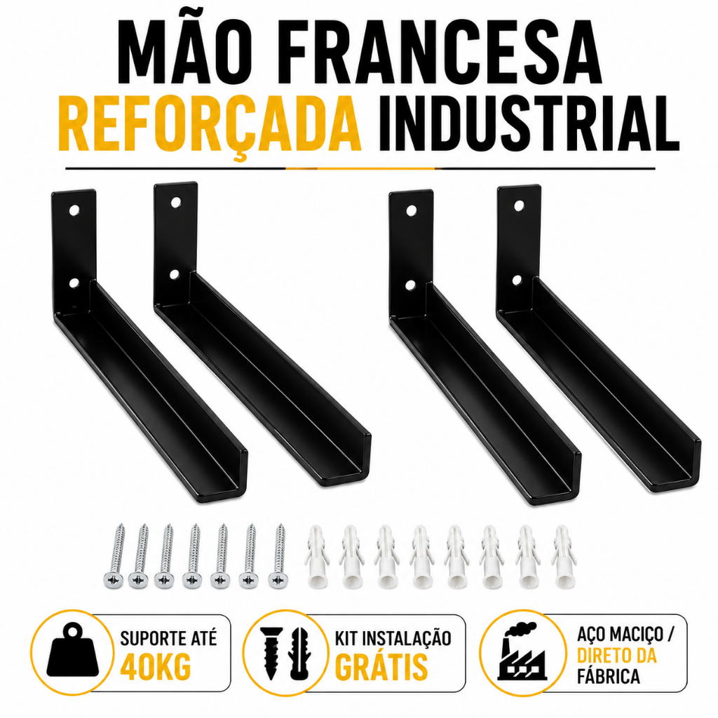 Suporte Mão Francesa Para Microondas E Forno Elétrico De Parede Mão Aço Reforçado