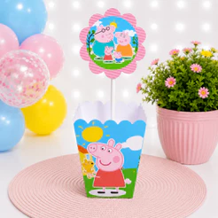Centro de Mesa Peppa Pig cachepô para mesa para decoração de aniversário - |