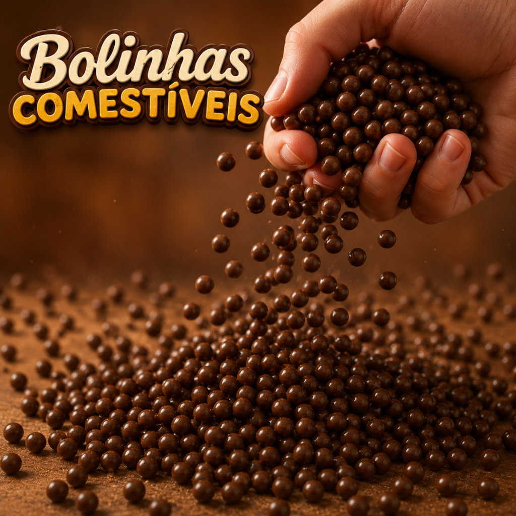 Perolas Bolinhas Confeito Marrom Comestíveis Enfeite Cupcake Decoração Chocolate Festa Culinária