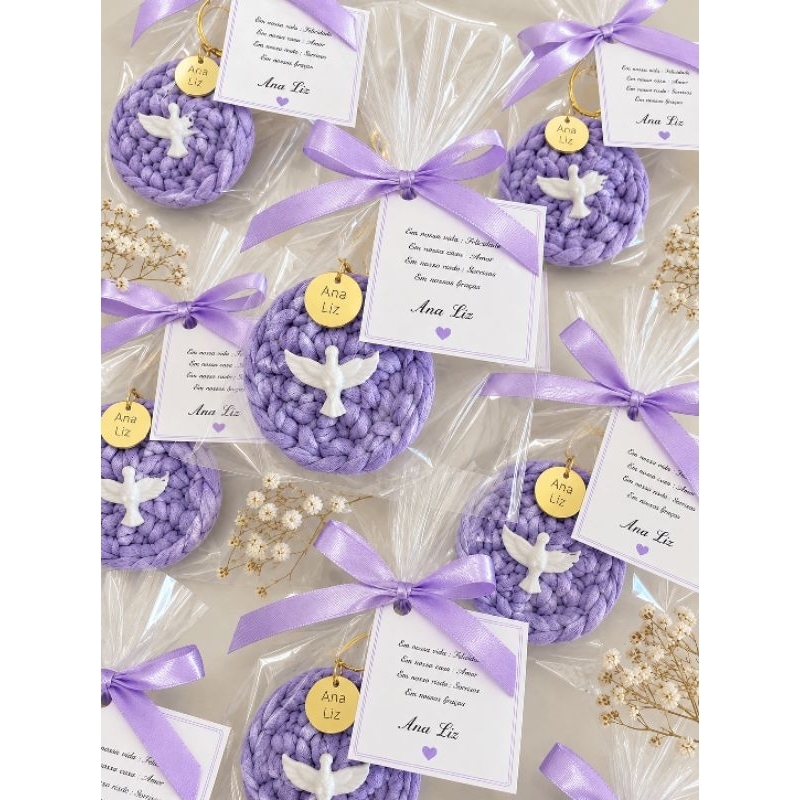 40 Chaveiros mandalas personalizado batizado, eucaristia, primeira comunhão lembrancinha embalagem e cartão e nome