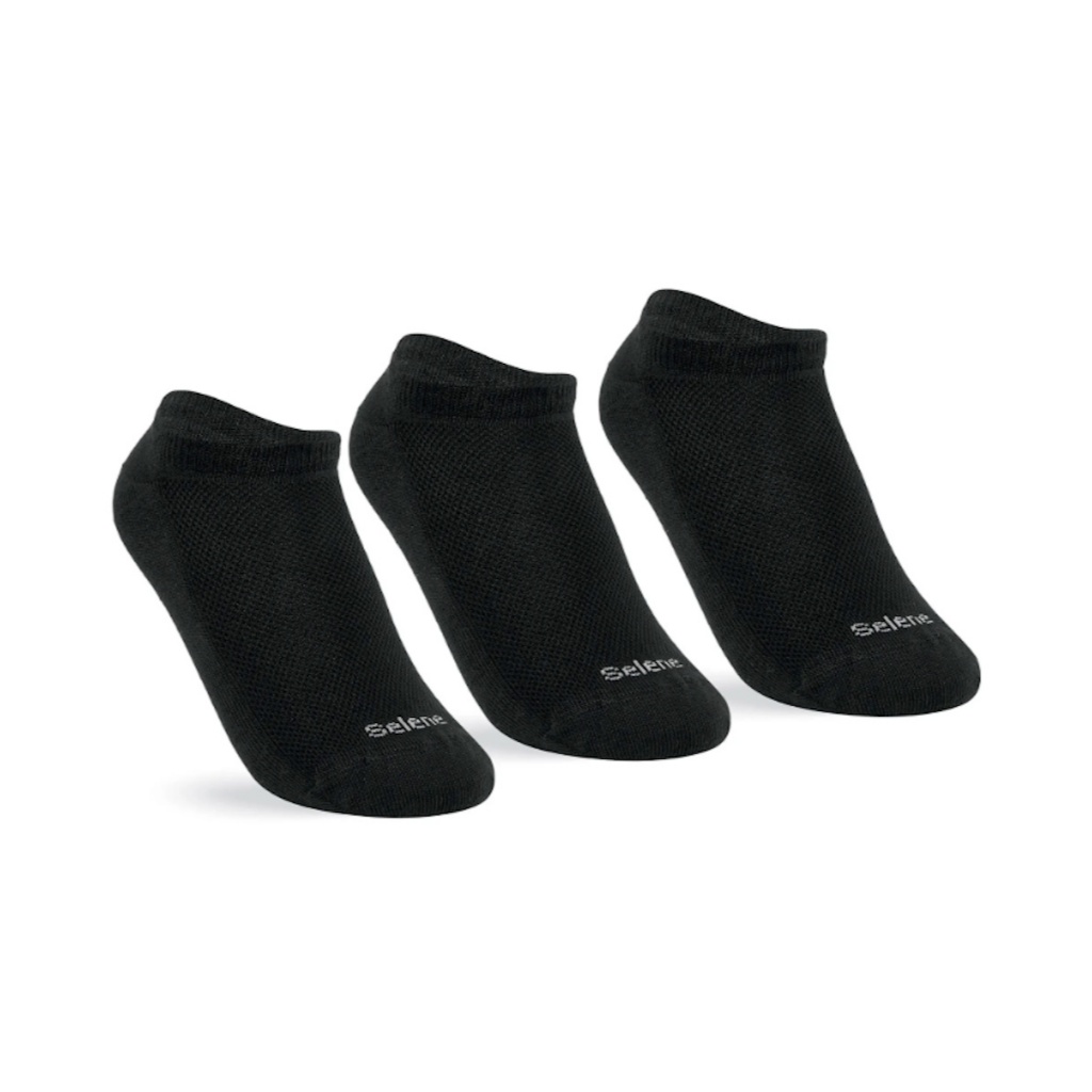 Kit 3 Pares Meia Invisível Selene 4825 Algodão 34 a 39 Sapatilha