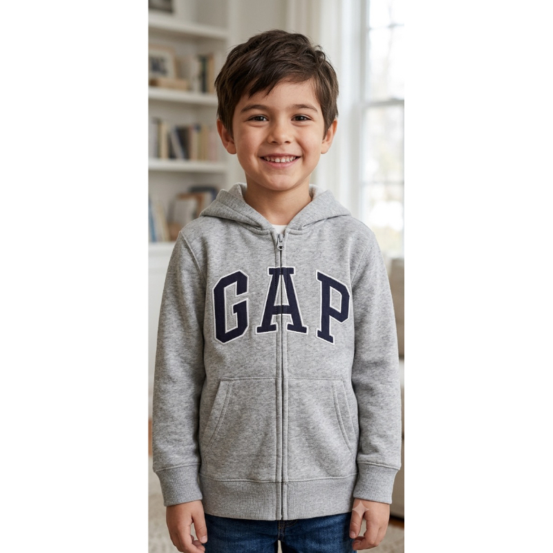 Casaco moletom Gap cinza com zíper 6-7 anos importado