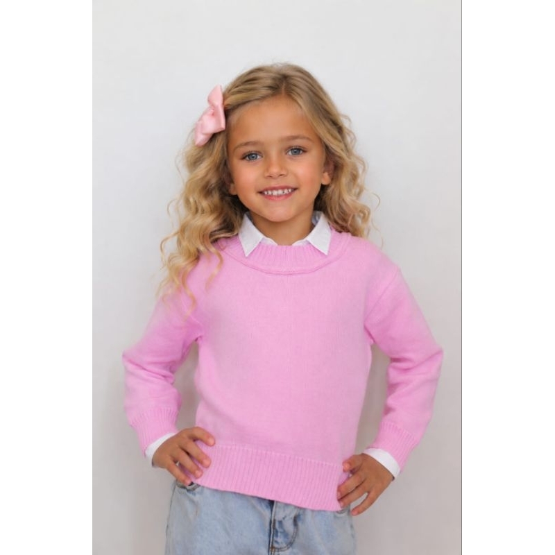 Blusa Sueter Infantil Basica quentinha Gola Redonda Feminina Inverno Tamanho 2 4 6