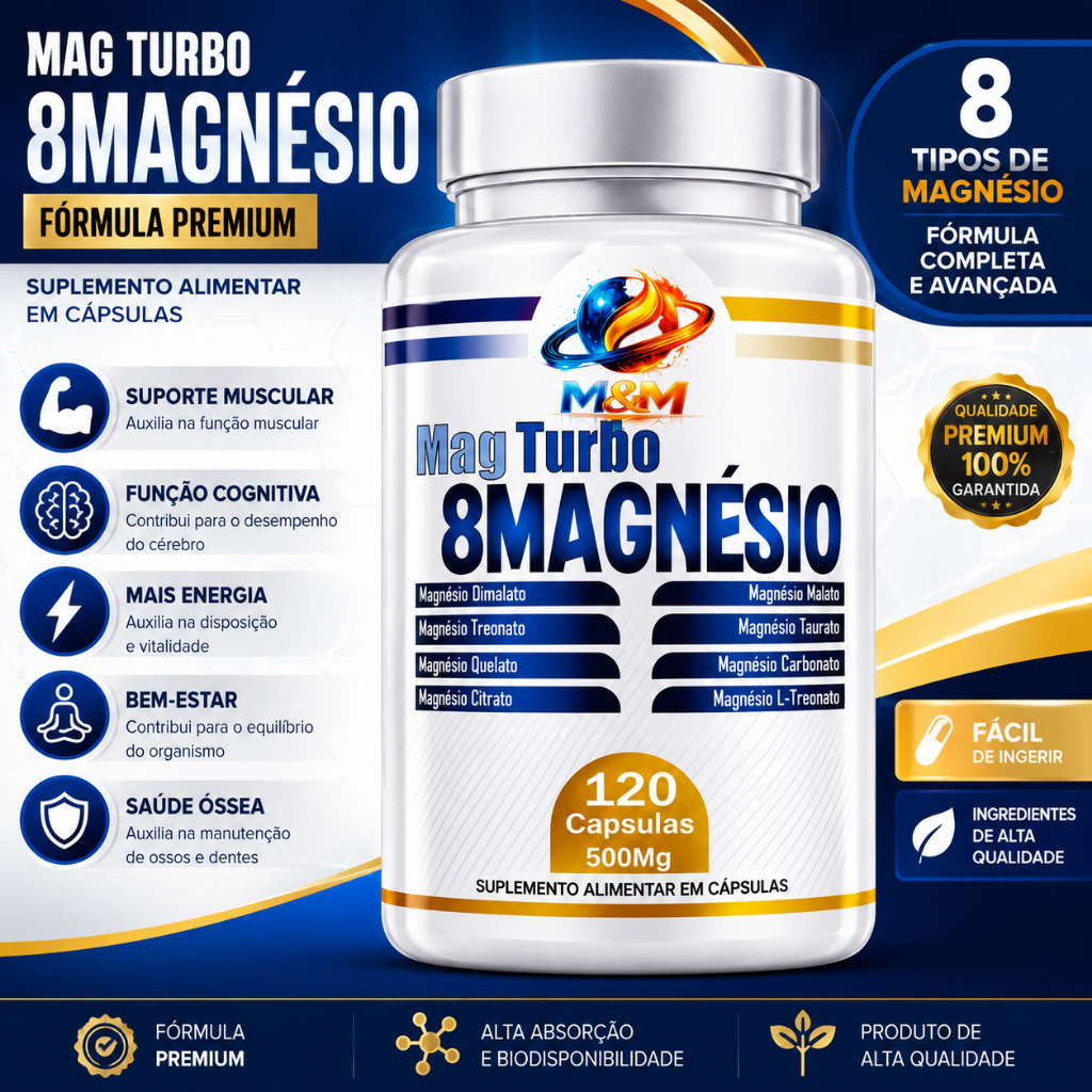 8 Magnésio Dimalato Quelato L-Treonato Citrato Carbonato Malato Suplemento Premium