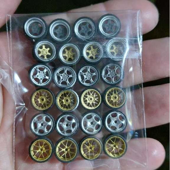 Jogo de rodas para Costumização 1/64 Modelos KIT 003 - com 6 jogos - 11mm (Modelos da Foto) — imagem 2 de 2