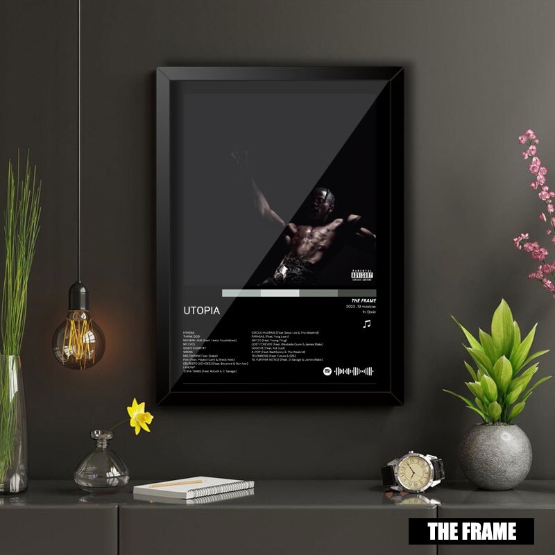 Quadro Decorativo A4/A3 Spotify Spotify Travis Scott Album Utopia