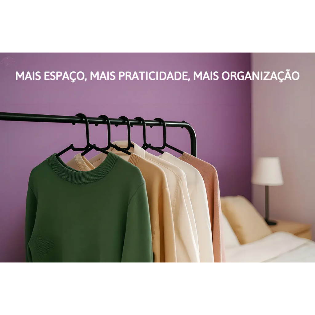 Cabide Adulto Preto Branco Cristal Reforçado Kit Até 100 Unidades Resistente — imagem 2 de 2