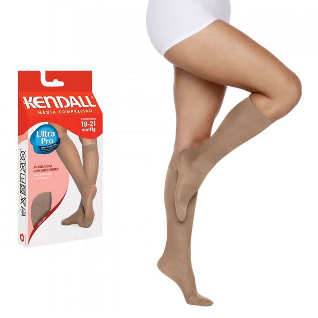 Meia 3/4 Com Ponteira Média Compressão 18-21 mmHg Kendall