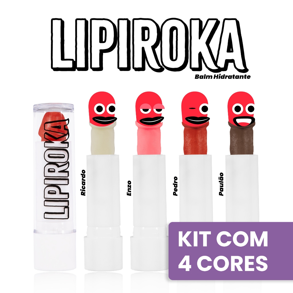 KIT Balm Hidratante Lipiroka - Kit com 4 cores