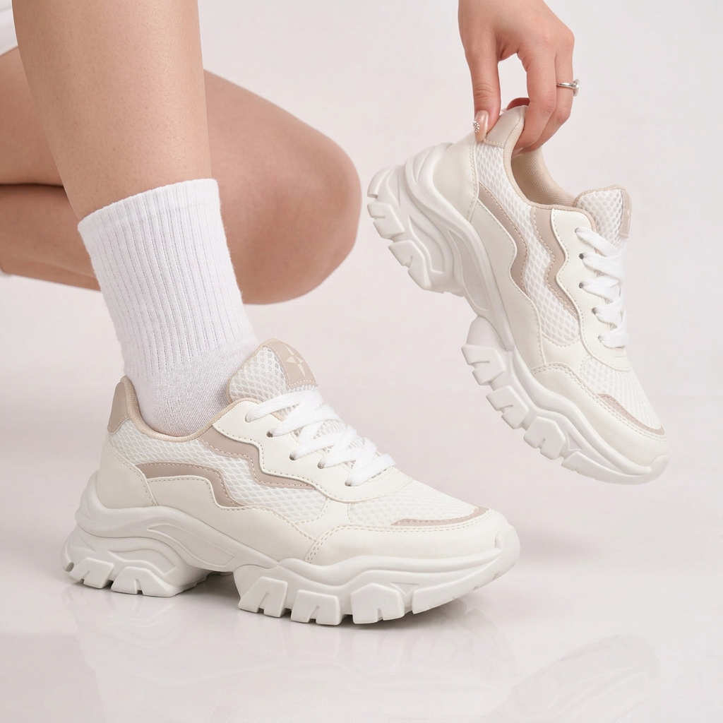 Tênis Feminino Chunky Tratorado Minimalista Solado -Promoção Envio Imediato Relâmpago