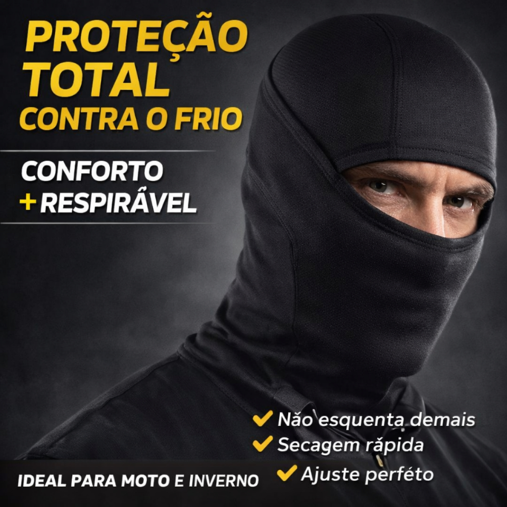 1 Balaclava Touca Ninja Peluciada Térmica Unissex Máscara Respirável Para Motocicleta Malha De Secagem Rápida
