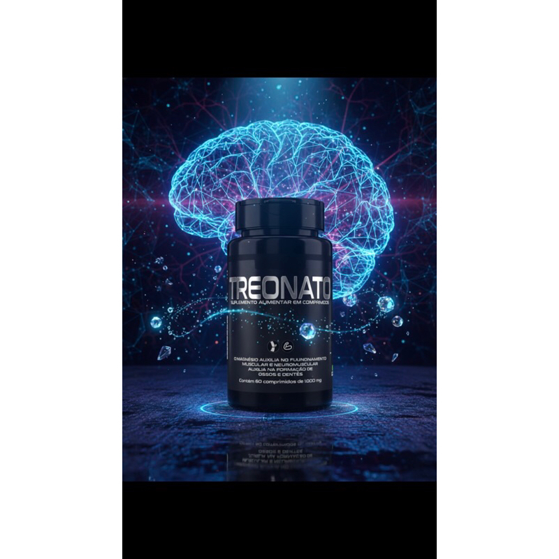 Suplemento Magnésio L-Treonato 1000mg 60 Comprimidos - Melhora Memória e Foco