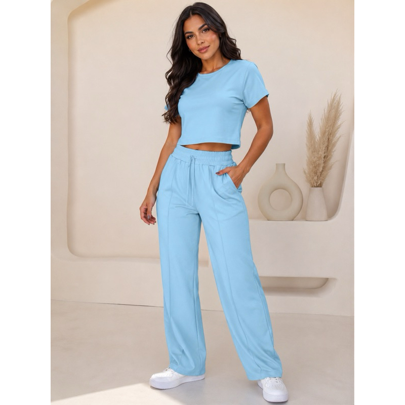 Conjunto Feminino Pantalona e Blusa Moletinho Premium Tam Único