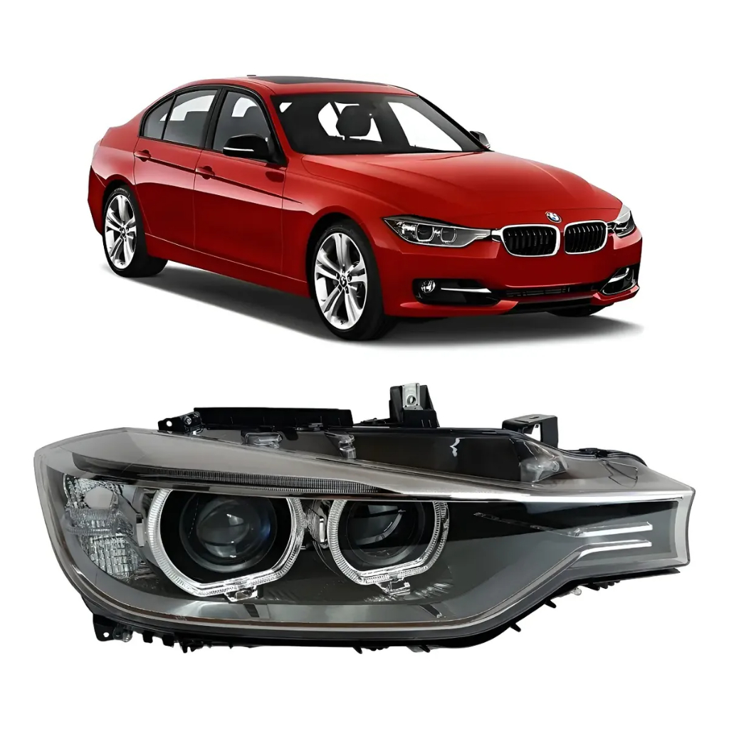 Farol Led Xenon Angel Eyes BMW F30 320i 328i 335i 2013 2014 2015 Direito Passageiro 63117339386