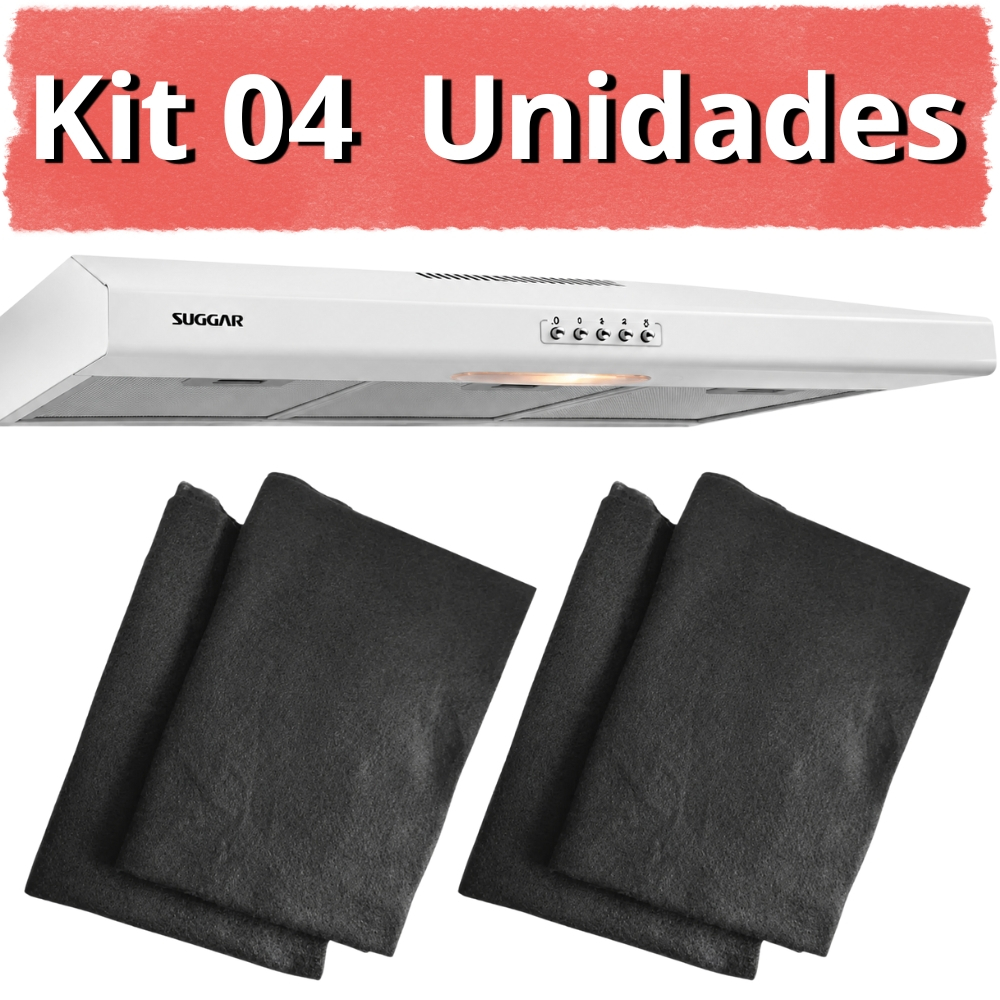 kit com 2 ou 4 ou 6 Filtro para exaustor coifa fogão purificador depurador sugarFiltro para Exaustor Depurador Coifa
