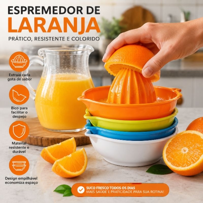 2 Espremedor de Laranja manual kit 2 Espremedores Envio de cores aleatórias
