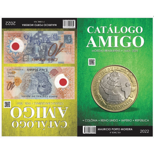 Catálogo Amigo – 2 em 1 (1 Livro com 2 catálogos, um frente e outro verso) – Moedas Brasileiras de 1643 a 2021
