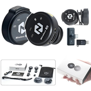 ZCCO Microfone Lapela Magnético J6-F Duplo Sem Fio Tipo C Lightning Anti Ruído Portátil