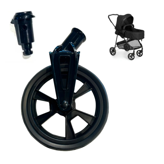 Roda + Bucha Dianteira Carrinho de Bebê Napoli Galzerano Rodinha Pneu Garfo