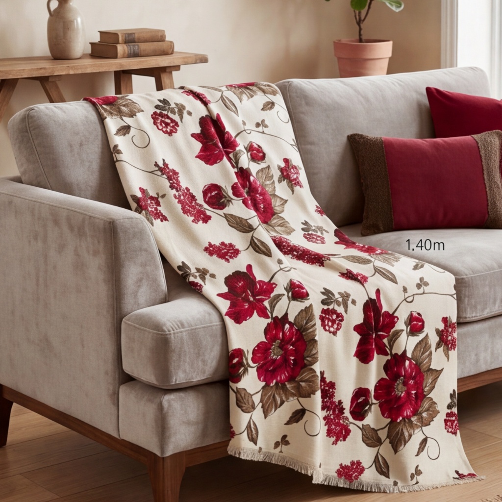 Manta para Sofá Cama 1,40mx1,40m Luxo Algodão Capa decorativa Protetora