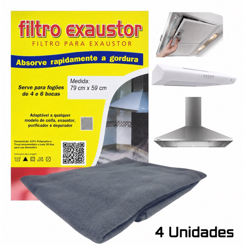 Imagem 4 Filtro Depurador Exaustor Coifa Sugar Manta Tamanho Universal