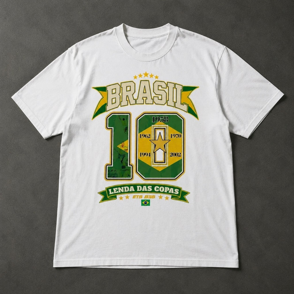 Camiseta Brasil 10 Lenda das Copas Torcedor Camisa Seleção Brasileira Futebol Copa do Mundo 2026