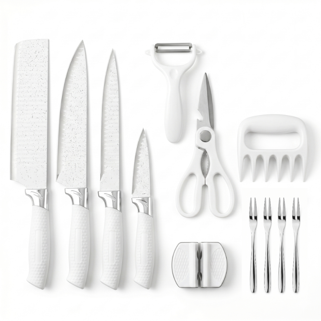 Conjunto de facas profissionais para churrasco 12 peças - Aço inoxidável premium