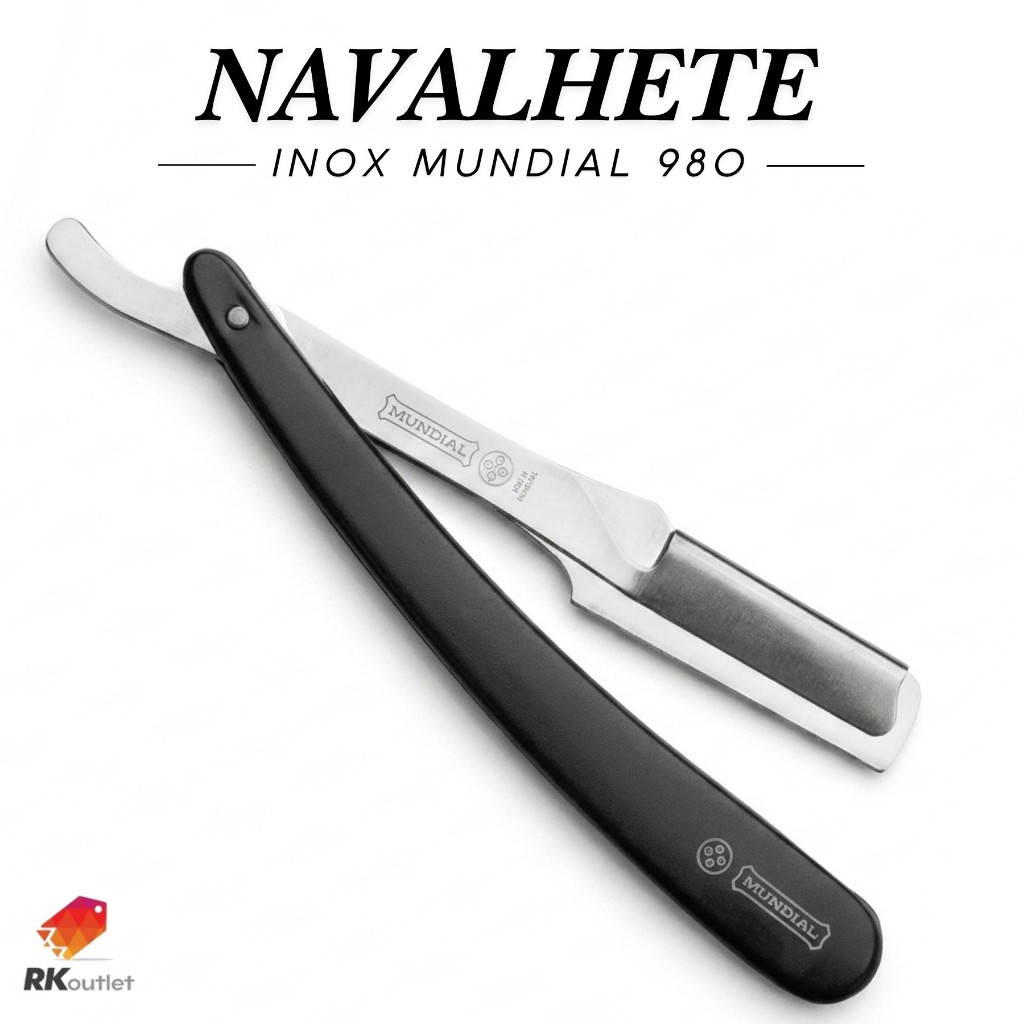 Navalhete Mundial 980 Profissional Inox Para Barba Cabelo E Acabamento