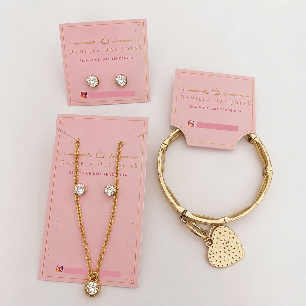 Kit 300 Tag Personalizada para pulseira, colar e brinco