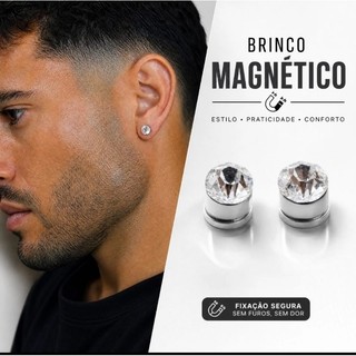 Brinco de Pressão Magnético com Zircônia 3 mm – Sem Precisar de Furo (Unissex)