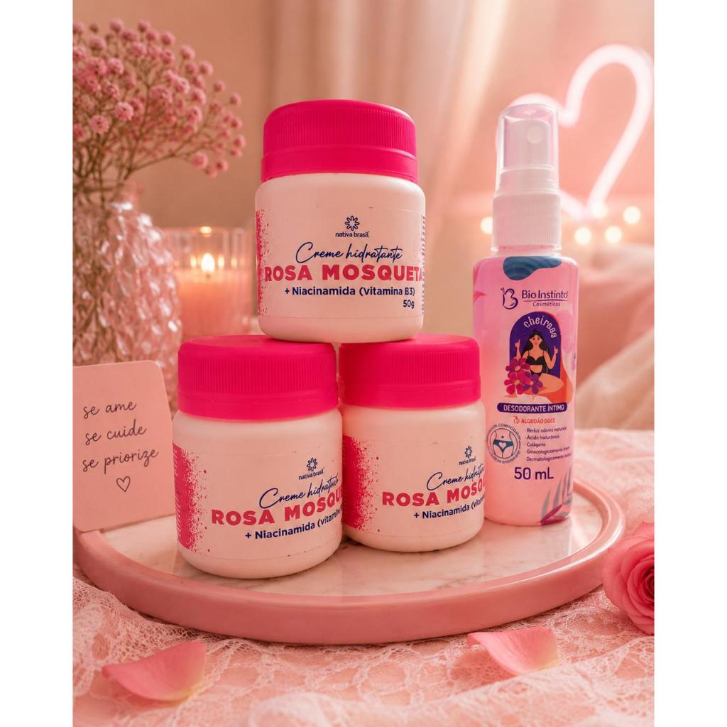 Kit Clareador de manchas virilha axilas e rosto + Body splash íntimo feminino 8h de proteção controle de odores naturais