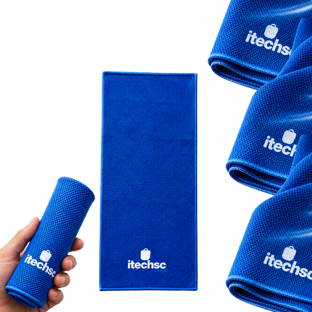 Kit 5 Toalhas Esportiva Gelada Resfriamento Instantâneo Secagem Rápida Academia Corrida Fitness