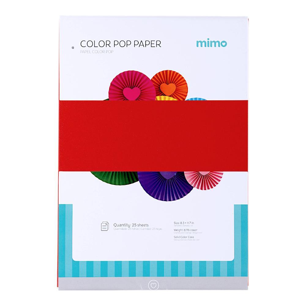 Papel Color Pop Vermelho Carmim Mimo - A4 - 180 gr - 25 unds