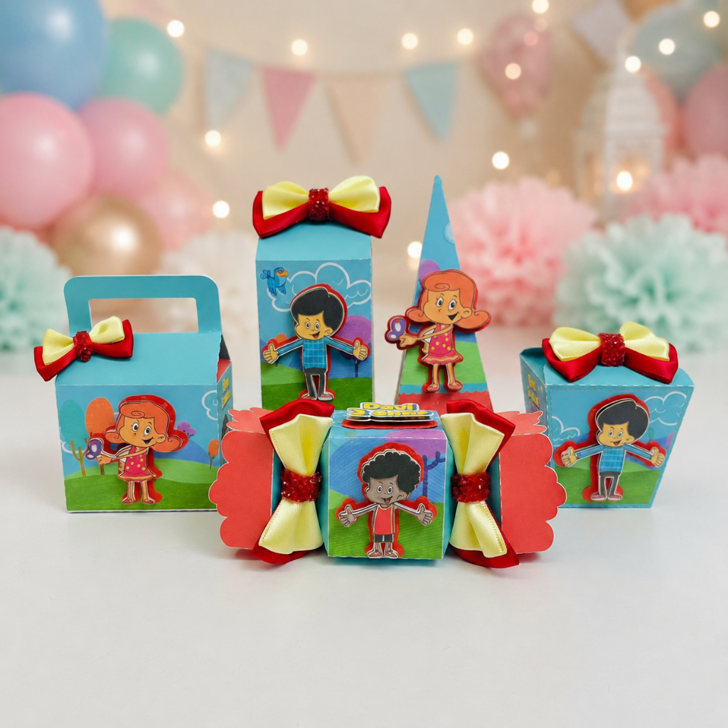 Kit Festa 3 Palavrinhas Lembrancinhas Personalizadas Caixinhas Para Doces Aniversário Infantil Musical Cristão