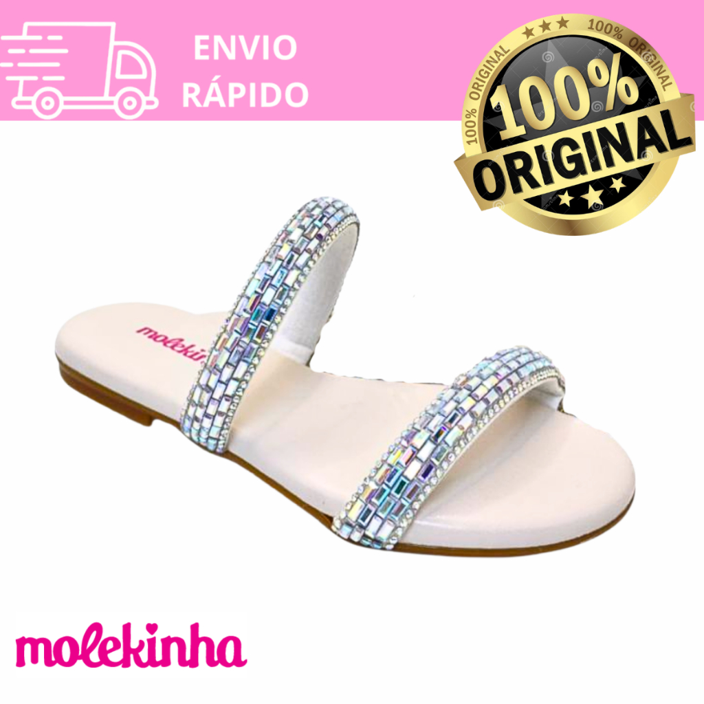 Rasteira Molekinha Infantil Feminino 2371.102 Confortável – Leve, Macia e Delicada para o Dia a Dia