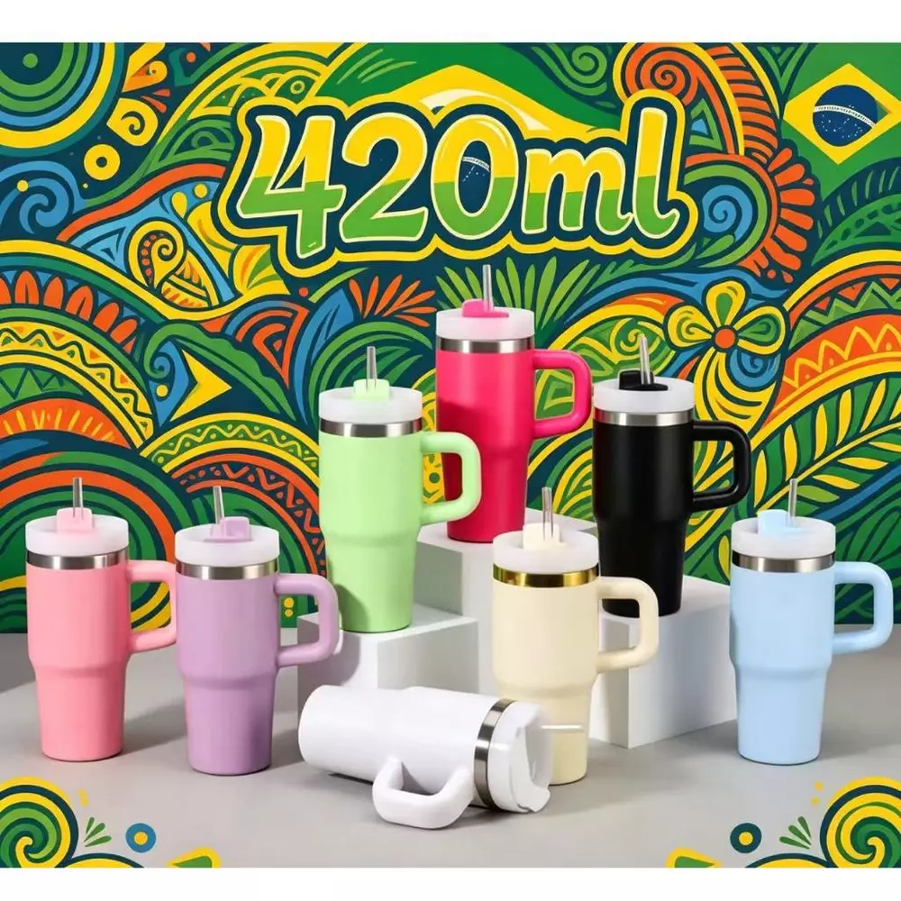 Copo Garrafa Térmica 420ml Resistente – Mantém Bebidas Frias ou Quentes por mais tempo 420ML COPO