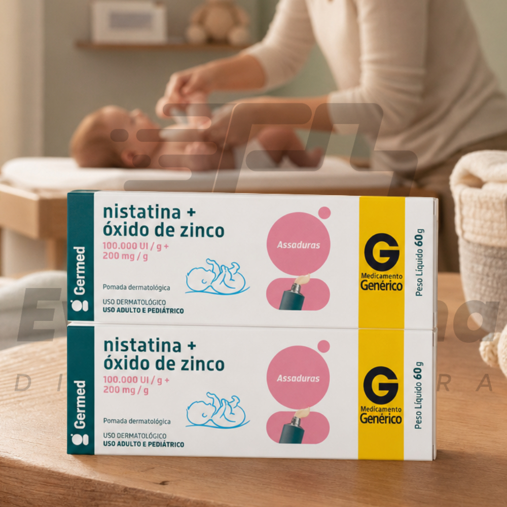 Kit C/2 Creme pomada para assadura com óxido de zinco bebê criança adulto idoso pele  60g