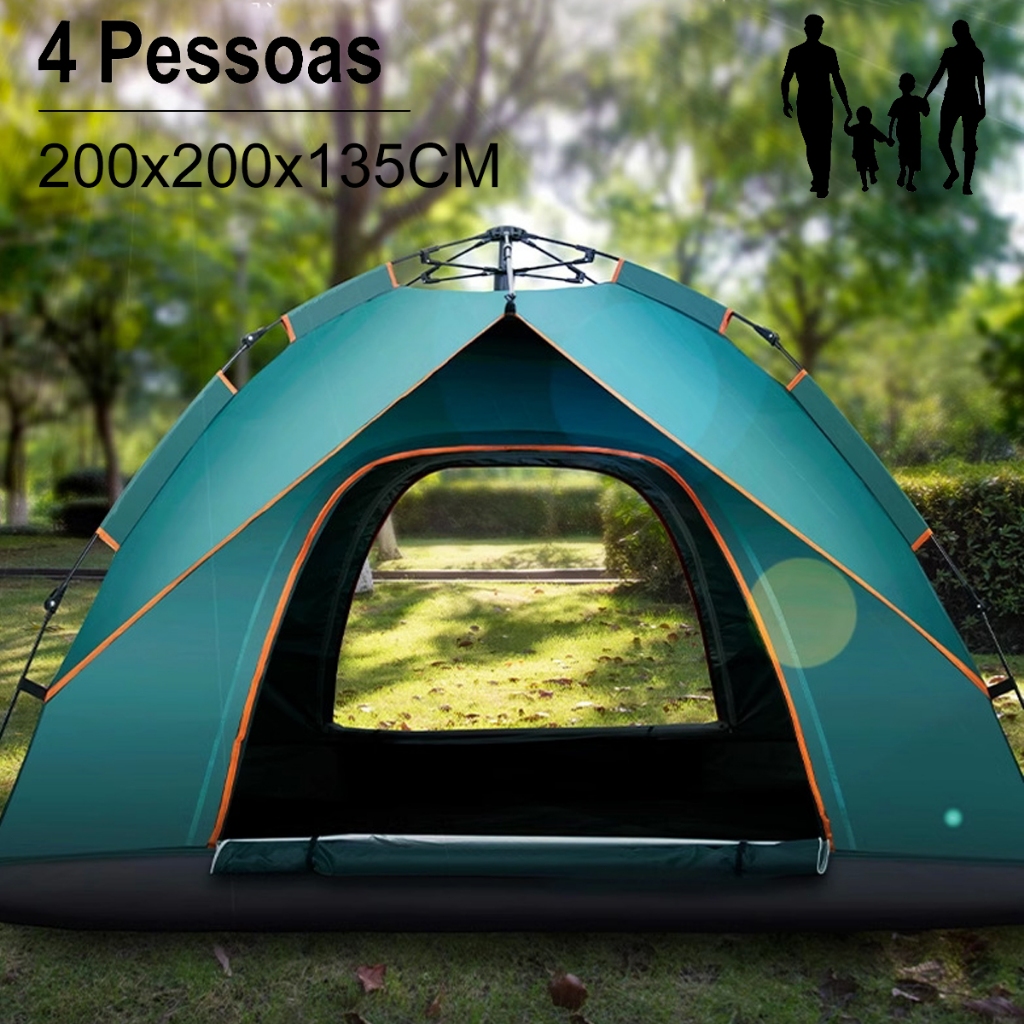 Barraca Camping Automática Impermeável 2-5 Pessoas Iglu Familiar Acampamento Grande Varanda
