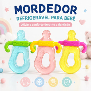 Mordedor Infantil Massageador Refrigerável Com Água Para Bebê Alívio Da Dentição Gengiva 3 Meses+