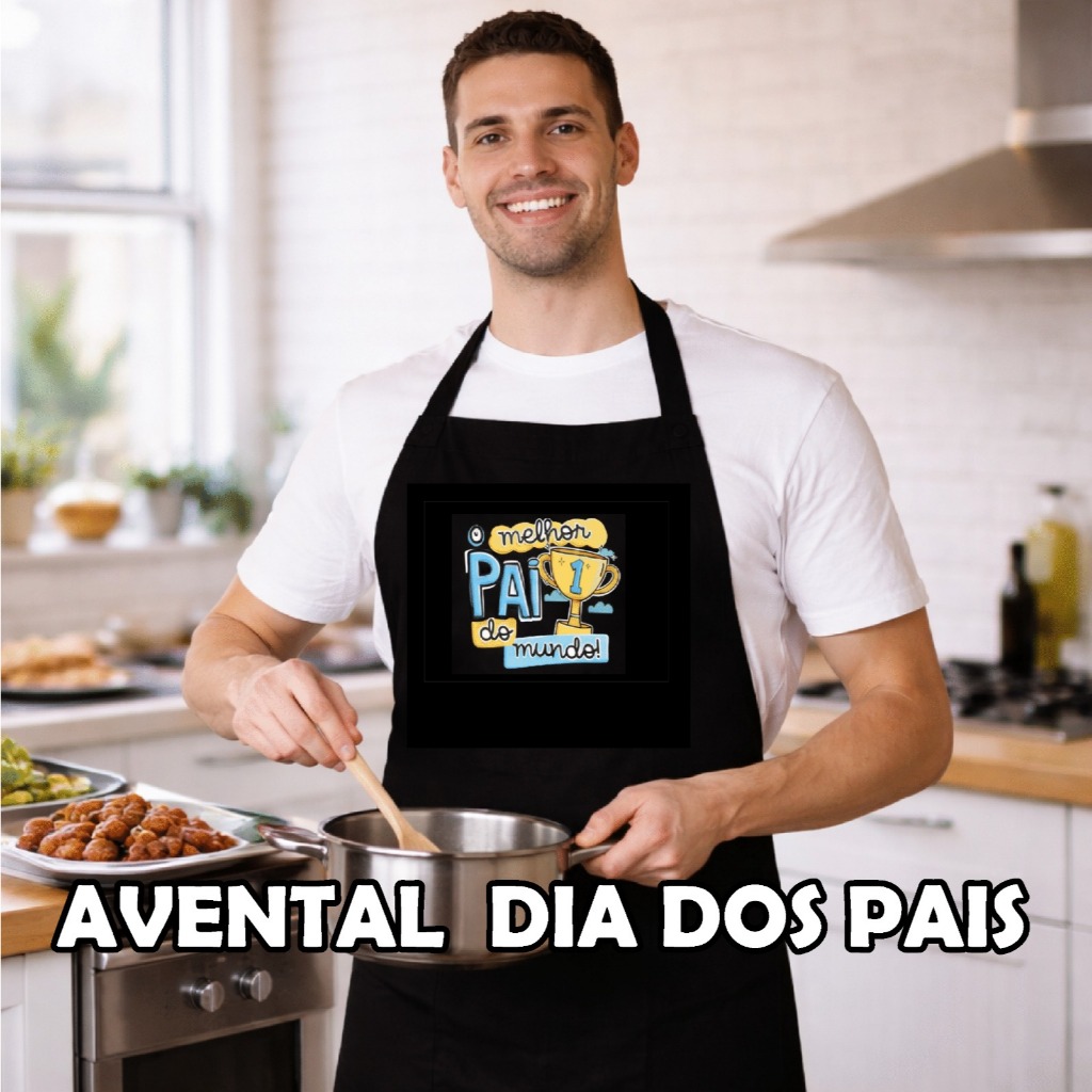 Avental Pai - Presente dia dos pais, pai churrasqueiro