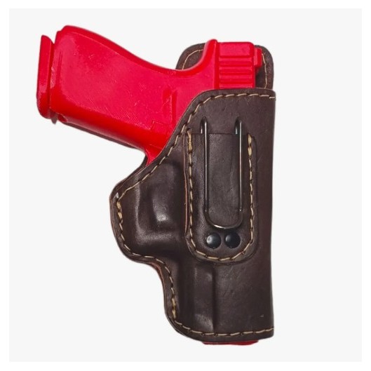 Coldre Couro Velado Pistola 838c Th9c G19 G23 G25 Pt58hc Marrom