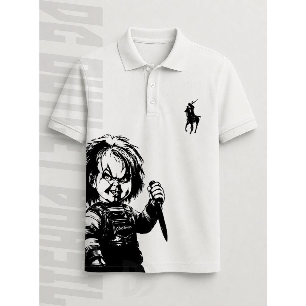 Polo Piquet Chucky Streetwear Algodão Envio Imediato